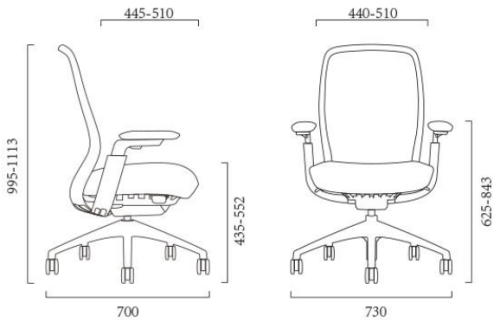 siège de bureau synchrone gris iris