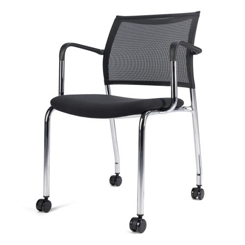 Fauteuil d&rsquo;accueil empilable à roulettes SURF-RA