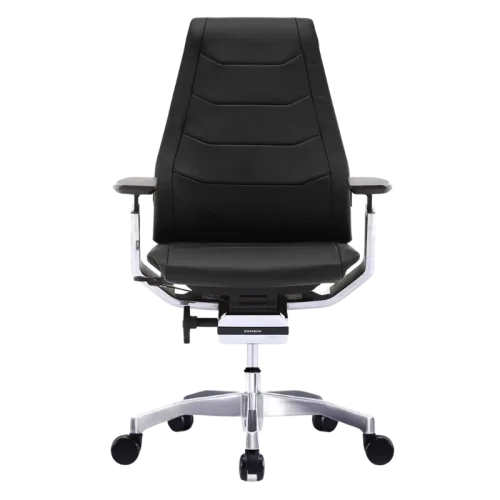 Fauteuil de bureau en cuir noir GENY-C